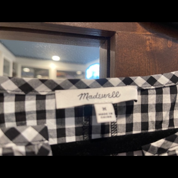 Madewell Gingham Top with Tassle Tie Medium. Excellent Condition. - Picture 4 of 5